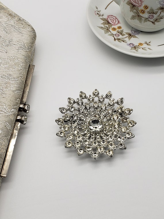 Vintage Sparkling Paste Brooch, Crystal Rhinestone