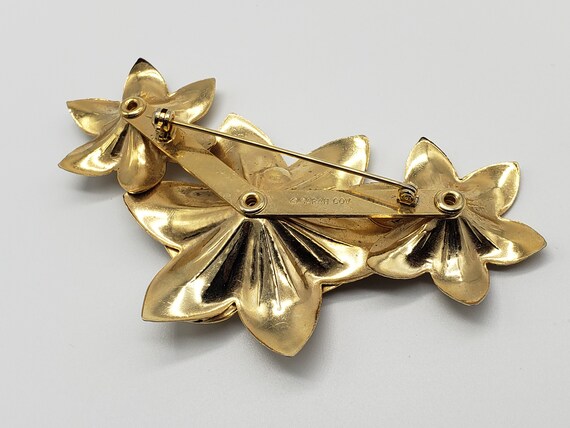 Vintage Sarah Coventry Large Ornamental Gilt Gold… - image 4
