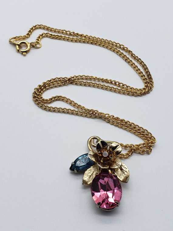 Vintage Pink Sapphire, Aquamarine And Topaz Cryst… - image 3