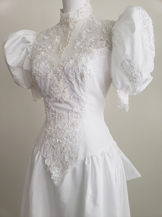 Vintage Victorian Style Puff Sleeve Festoon Bridal