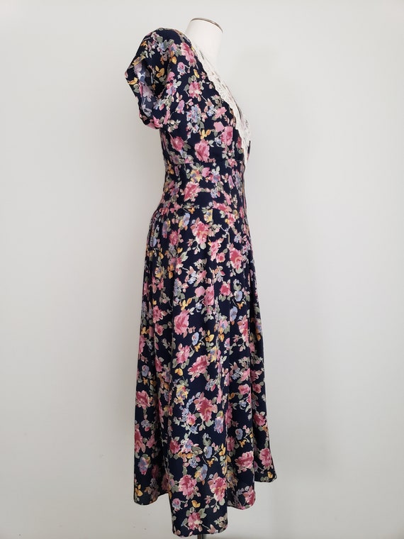 1980s Does 1940s Day Dress, Vintage E.D. Michaels… - image 3