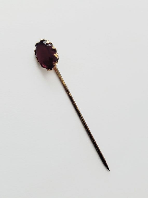 Antique Victorian Amethyst Stick Pin, 19th Century