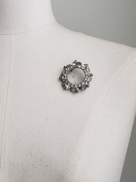 Broche Vintage Cristal Couleur Citrine - Bijou Solitaire Navette, Superbe Pièce Unique