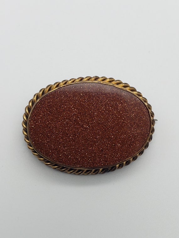 Antique Victorian Goldstone Gold Filled Brooch/Pen