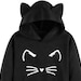 Karen Rushworth reviewed Girls Cat Face Hoodie with 3D Ears - Black and White