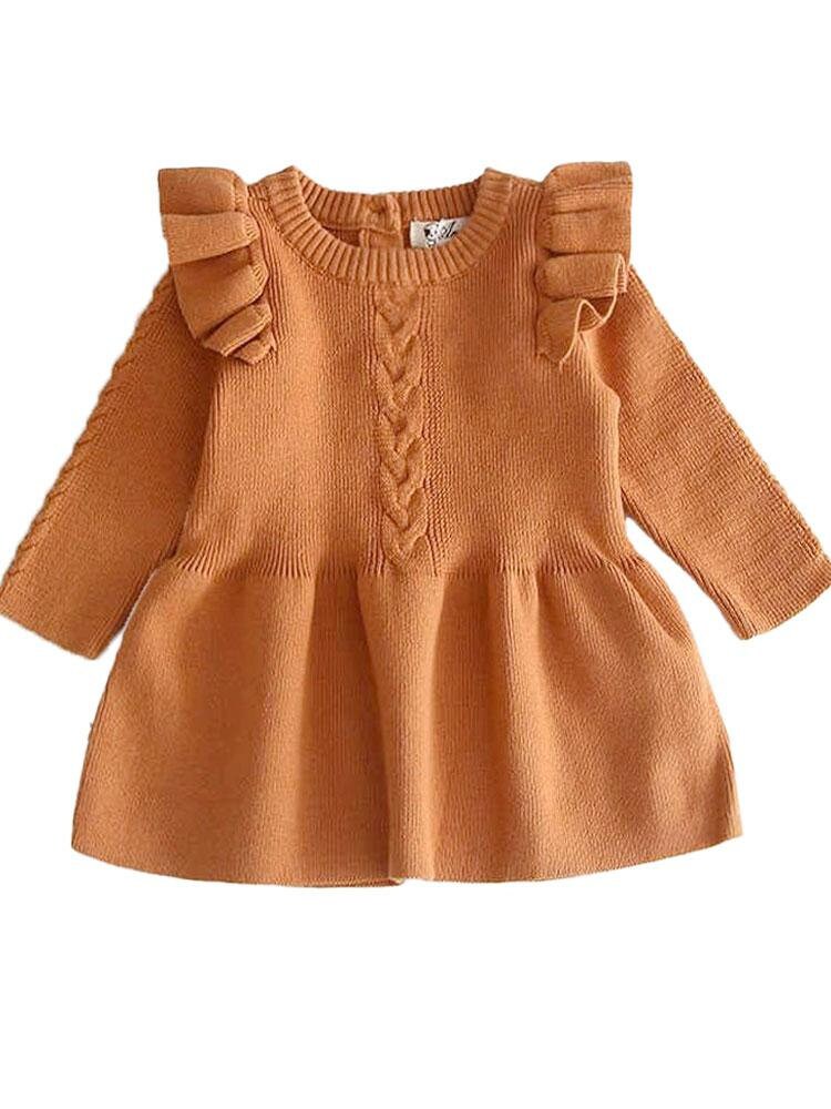 Little Girls Burnt Orange Jumper Dress 