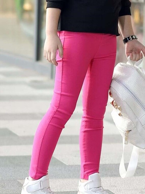 Girls Rose Red Soft Jean Leggings 2 to 