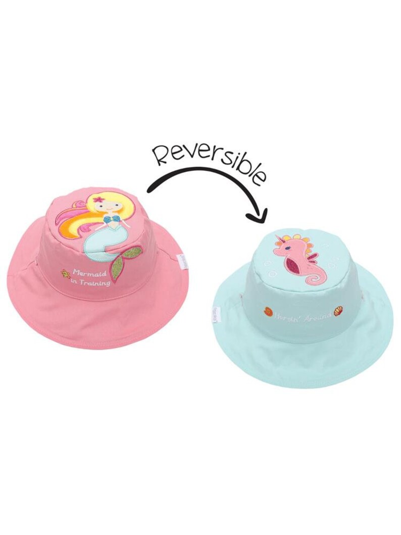 Reversible UPF 50 Seahorse Mermaid Sun Hat