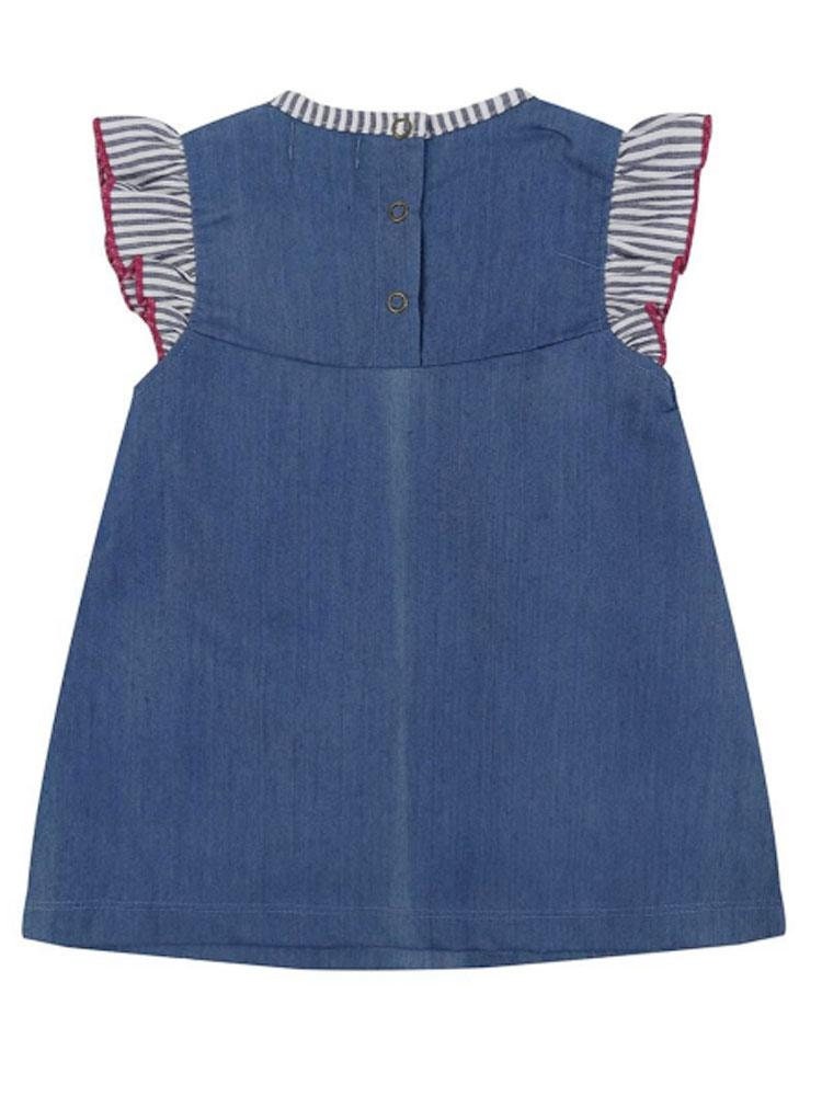 Lilly Sid Organic Blue and Pink New Baby Chambray Dress - Etsy UK