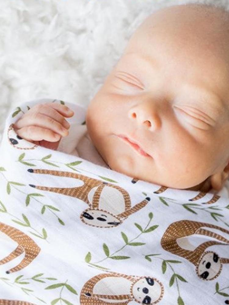 sloth muslin swaddle