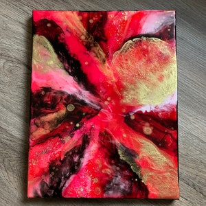 Stargate | astral realm inspired artwork, original artwork, red and black wall art, eclectic decor, bold interior decor, hippy artwork