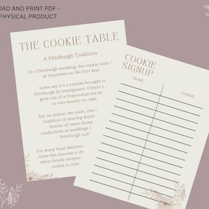 Cookie Table - Story & Sign up sheets