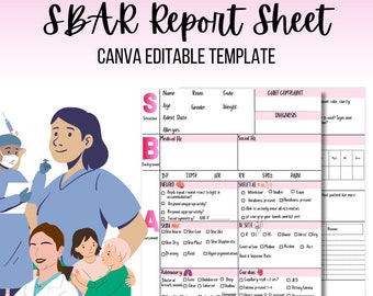 SBAR Nursing Report Sheet| Nursing Student| Printable Nurse Student SBAR Report Sheet|Nurses|Med Surg| ICU| Instant Download