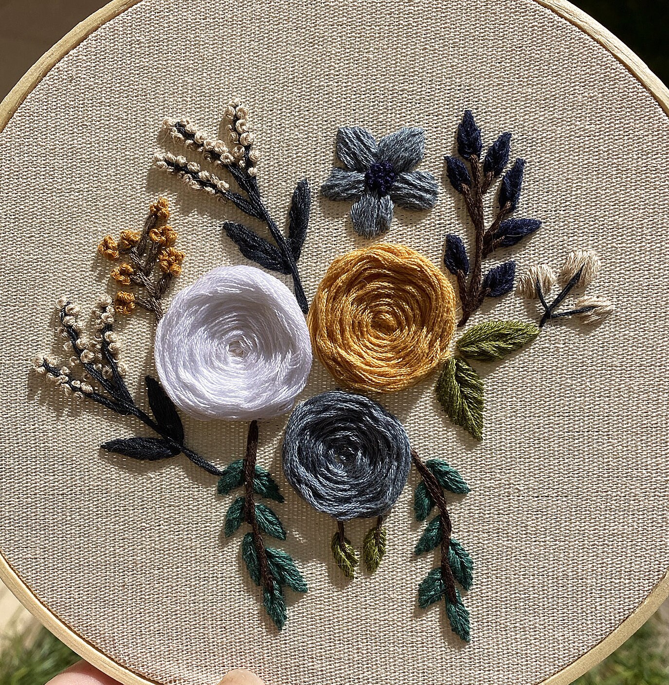 Floral Hand Embroidery Pattern Rose Embroidery Design Modern - Etsy