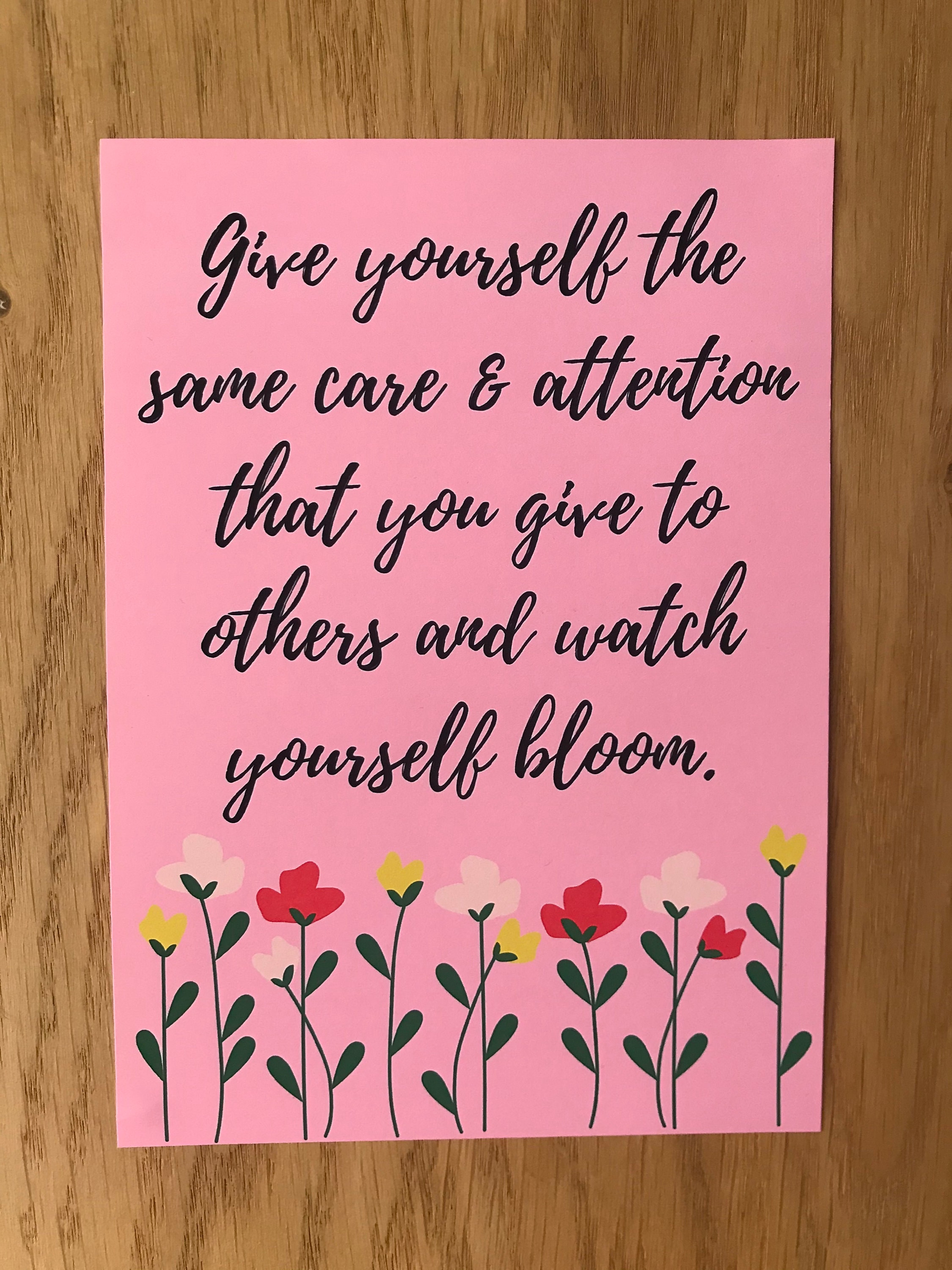 Give Yourself the Same Care and Attention That You Give to - Etsy UK