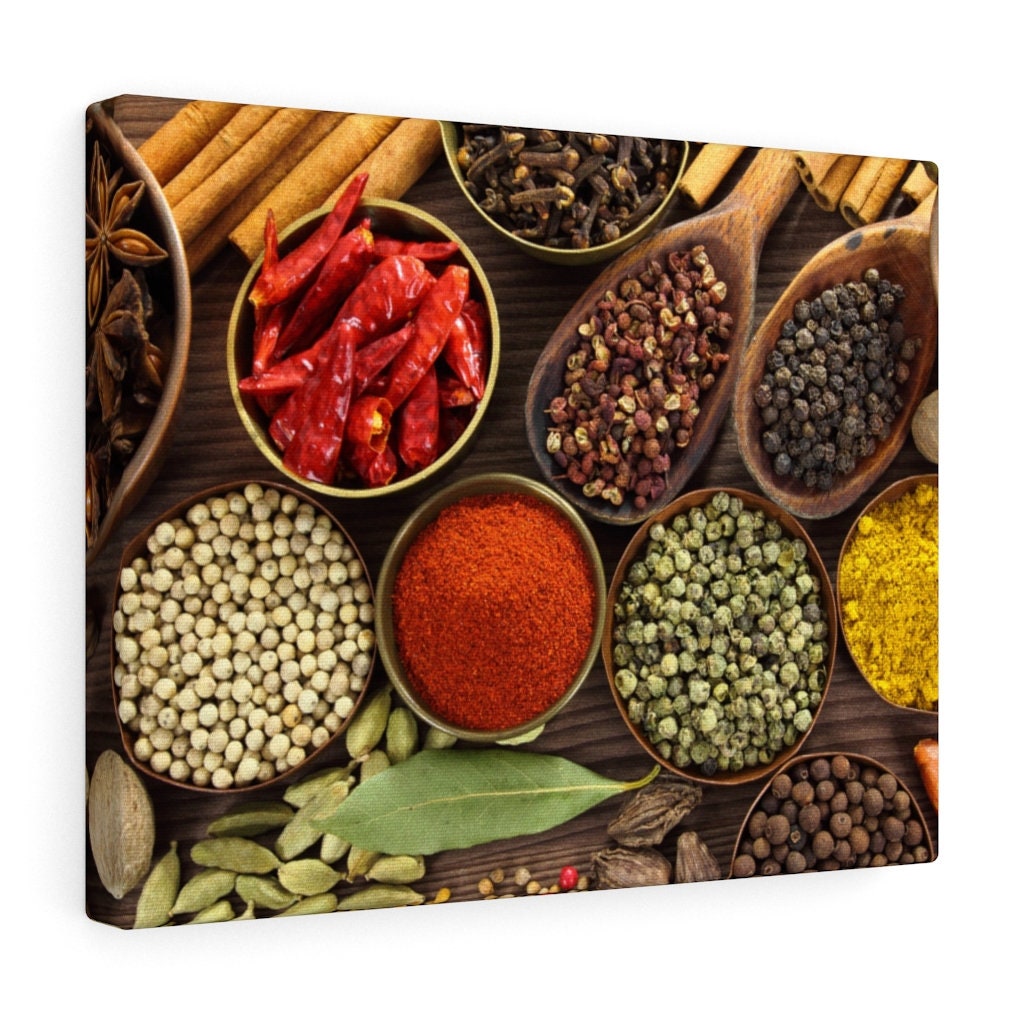 Kitchen Spices Wall Art Canvas Wall Art for Kitchen Etsy