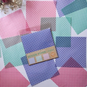 Carta per scrapbooking, velina, fogli a pois bianchi, piccole pagine a pois, carta per diario spazzatura, carta per scrapbooking, carta per collage, carta artigianale