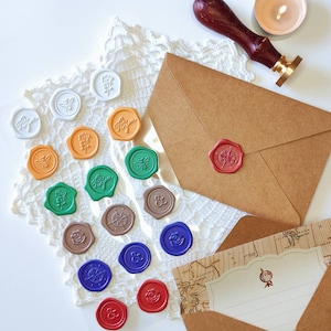 Gift wrapping stickers 3D self adhesive wax seal sticker sheet Envelope sticker Wax sealing Planner stickers Wax sealing Happy Mails