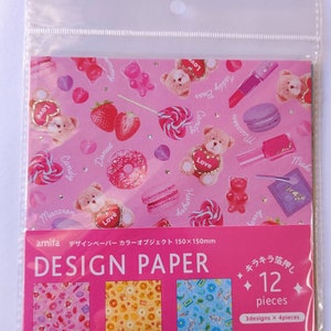 Papelería japonesa Kawaii Amifa diseño de papel osos hojas Conejito y dulces Papel artesanal