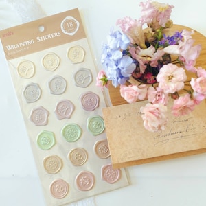Gift wrapping stickers 3D self adhesive wax seal sticker sheet Envelope sticker Wax sealing Planner stickers Wax sealing Happy Mails