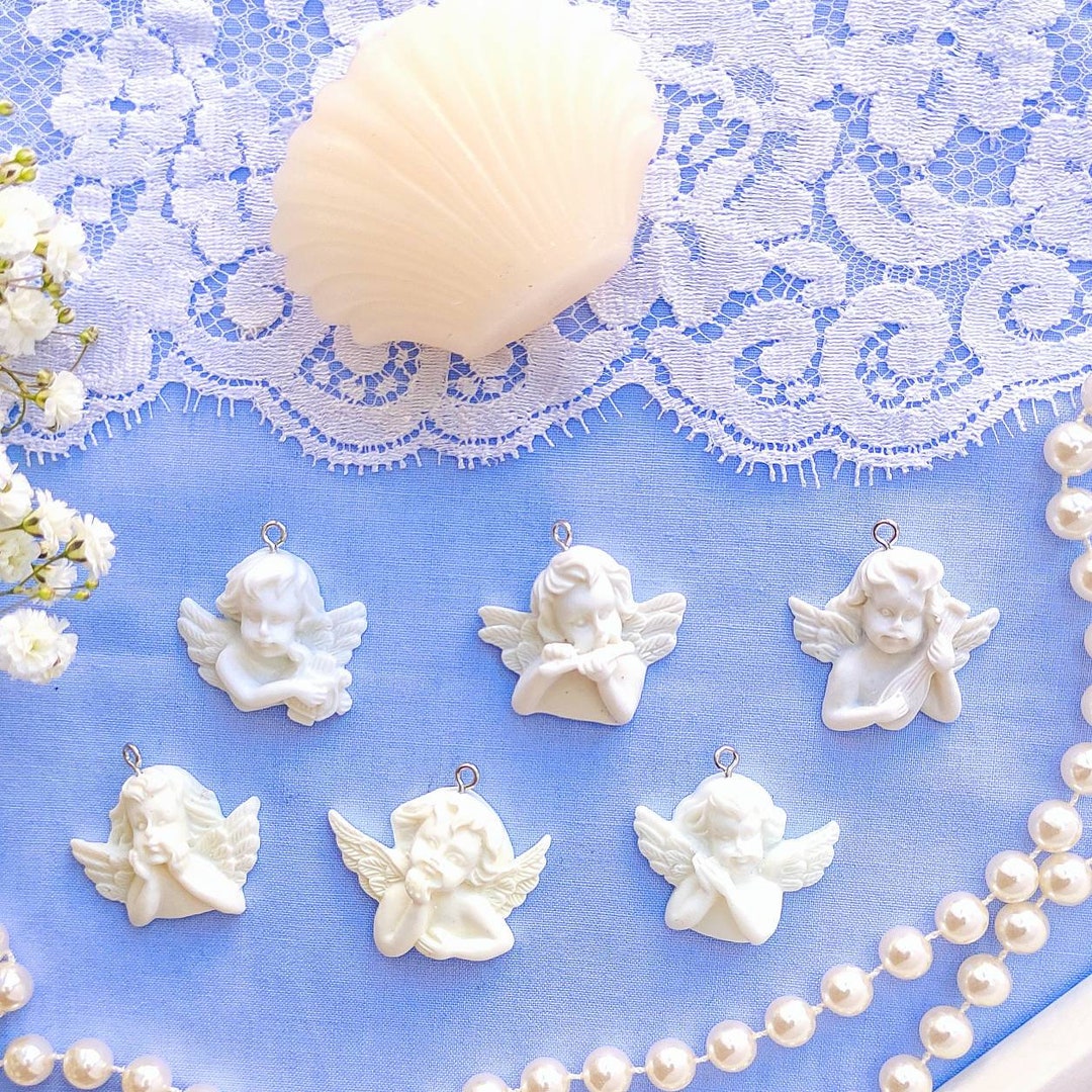 Angel Clay Charms for Paper Crafts Junk Journals Scrapbooking Guardian