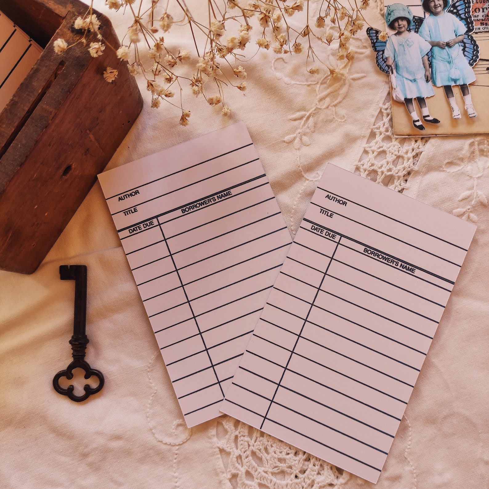 Pack of 30 Vintage Library Cards Old Library Book Card Pack Etsy