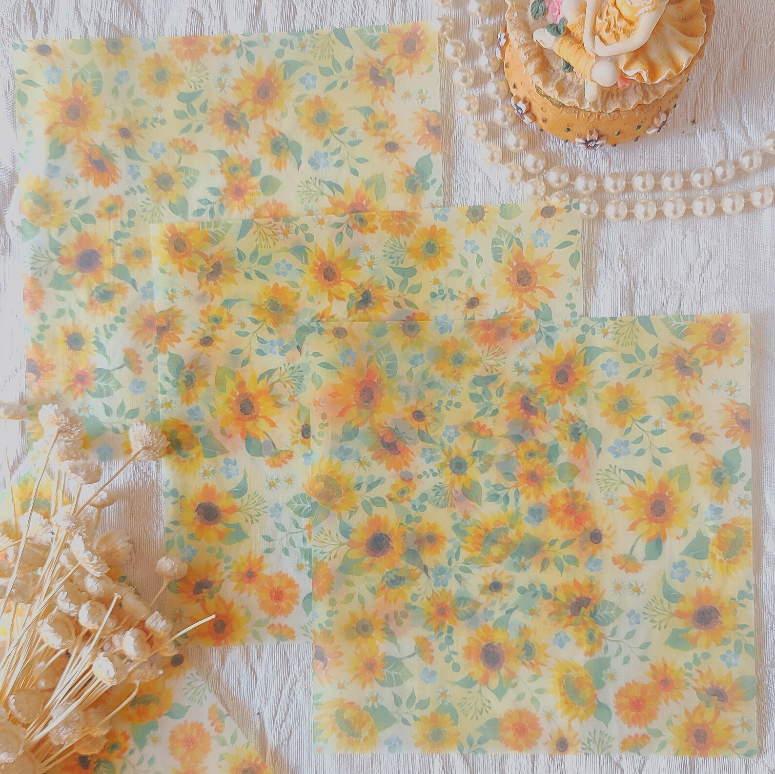 15 Sheets Floral Vellum Paper Flower Semitransparent Paper Etsy