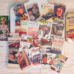 Tear off sheet Memo Pad car advert cute Notepad Little magic Book of Vintage Paper for collage penpal junk journal Scrapbook