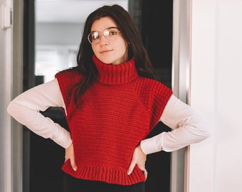 Berlin Pullover Weste HÄKELANLEITUNG