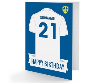 Leeds united-personnalisé de carte d'anniversaire-football Leeds united-personnalisé de carte d'anniversaire-football