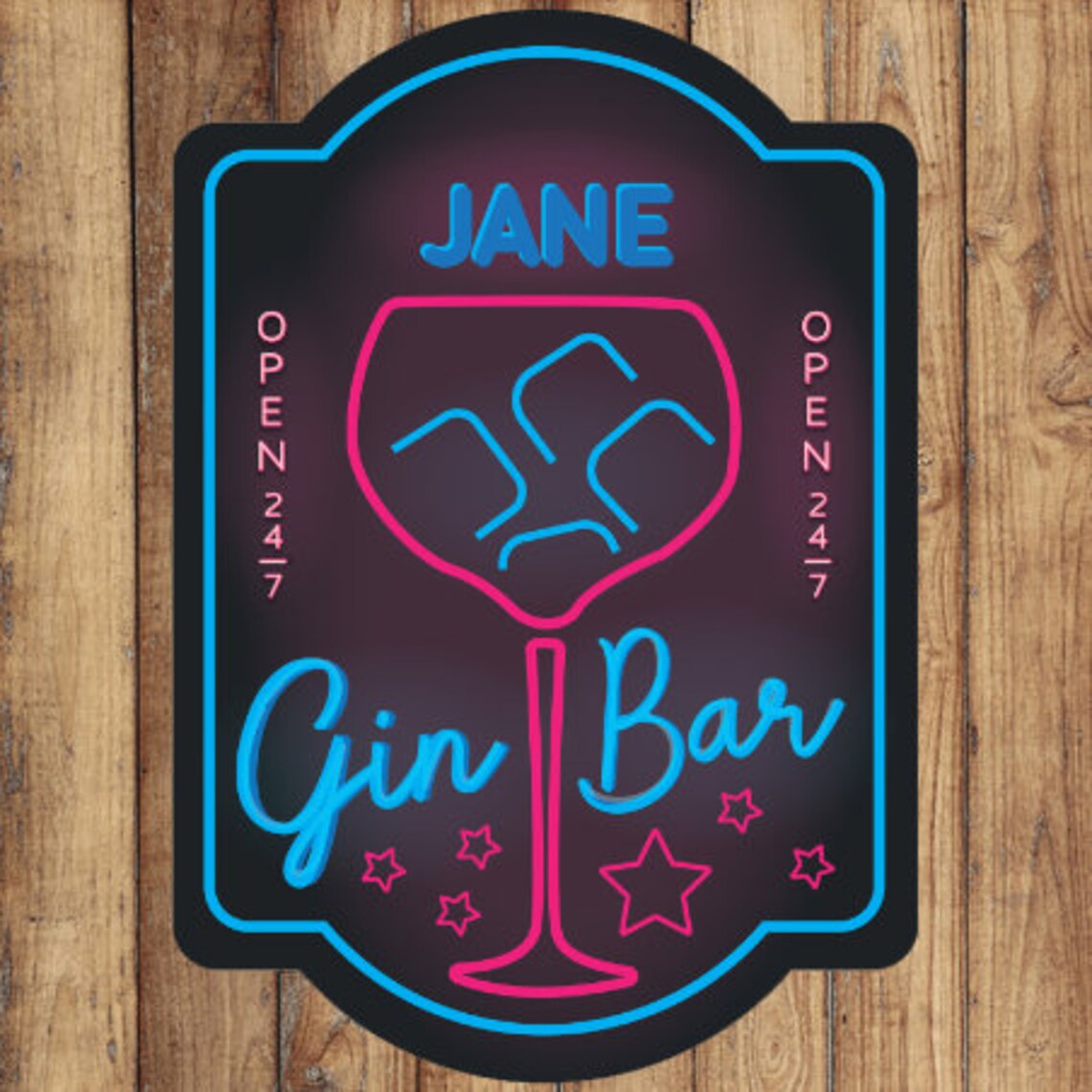 Modern Personalised Neon Bar Sign 32cm X 23cm Etsy UK