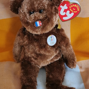 Fifa football World cup 2002 champion beany baby bear France vintage 2002 TY beanie