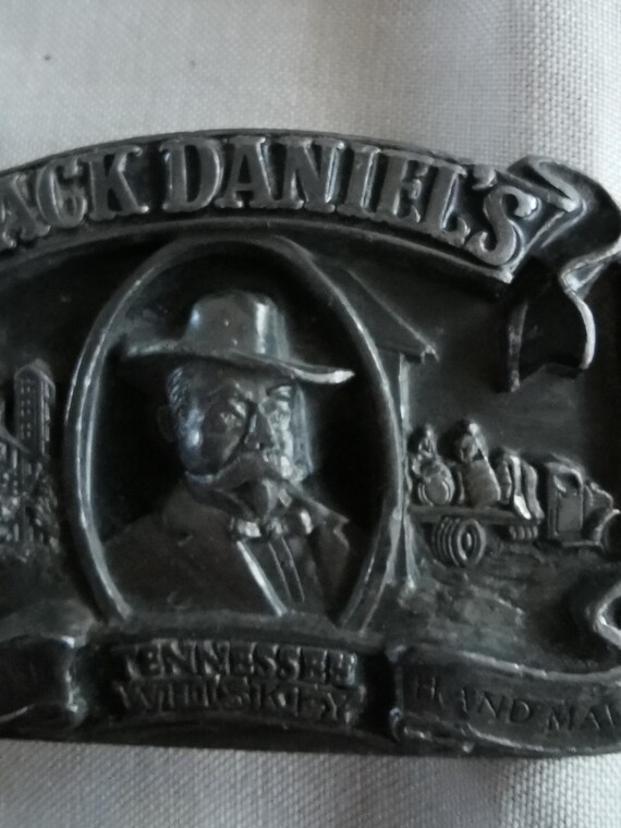 Genuine Jack Daniels 1989 metal belt buckle dark meta… - Gem