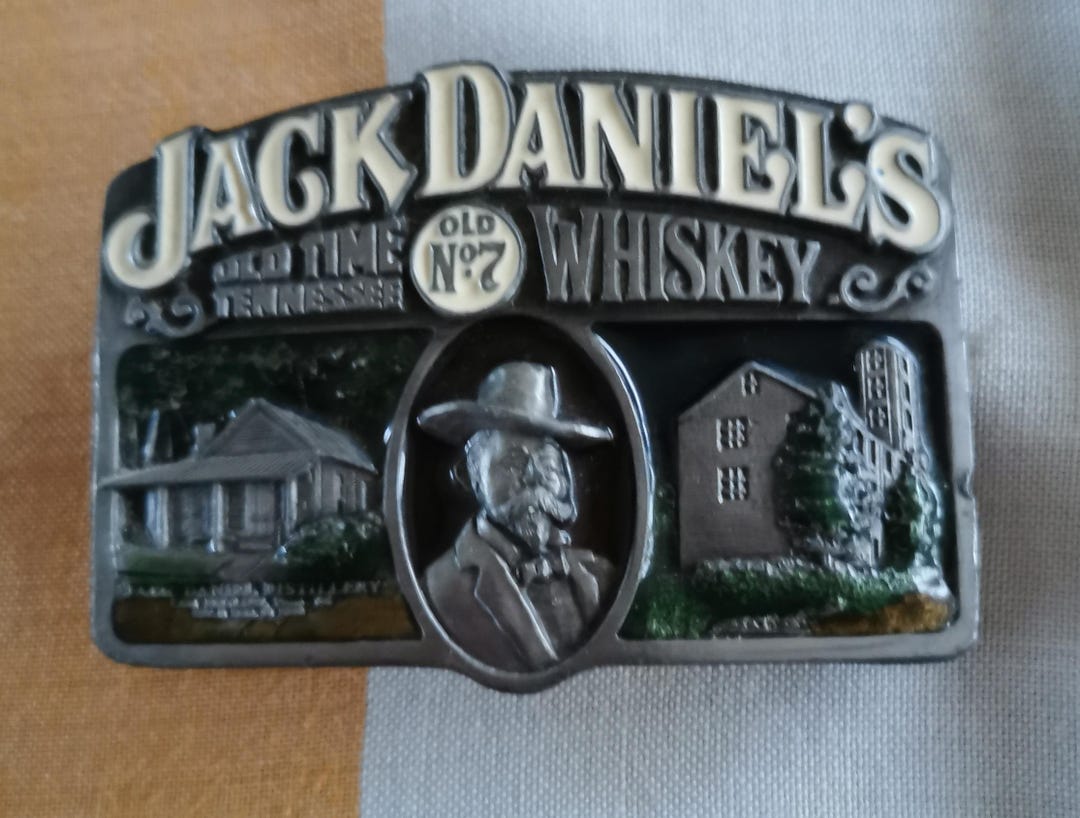 Genuine Jack Daniels 1989 Metal Belt Buckle Rectangular Old Time ...
