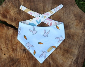 Blue Easter Bunny Reversible Bandana or Scrunchie