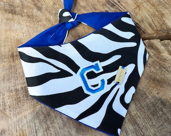 Personalised Zebra Print Pet Reversible Bandana