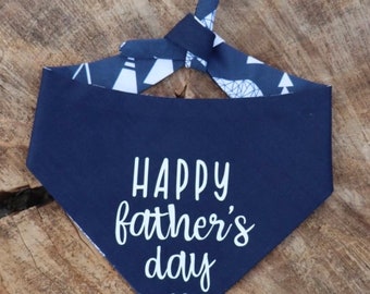 Happy Fathers Day Dog Pet Reversible Bandana