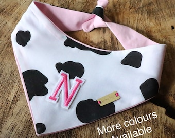 Personalised Cow Print Pet Reversible Bandana