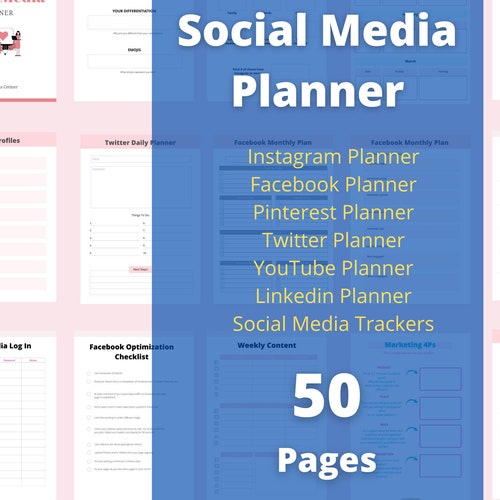 Social Media Content Planner Instagram Post Ideas Social Etsy