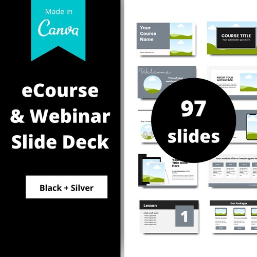 Slide Deck Template Canva Presentation Slides inar Slide Etsy