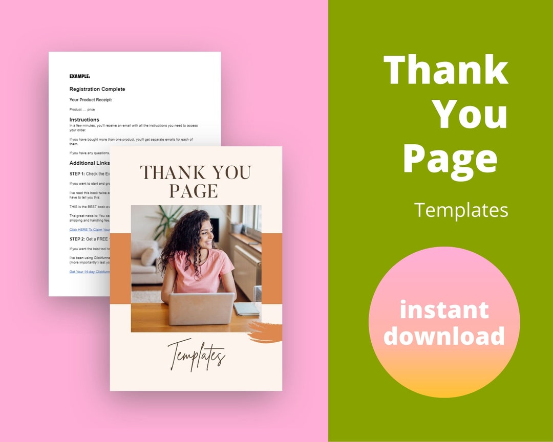 Thank You Page Templates Done for You Product Fill in the Etsy New Thank You Page Templates Done for You Product Fill in the Etsy New