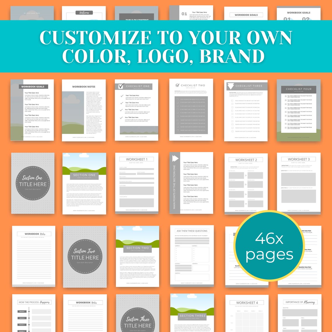 Workbook Canva Templates Online Course Workbook Template Etsy