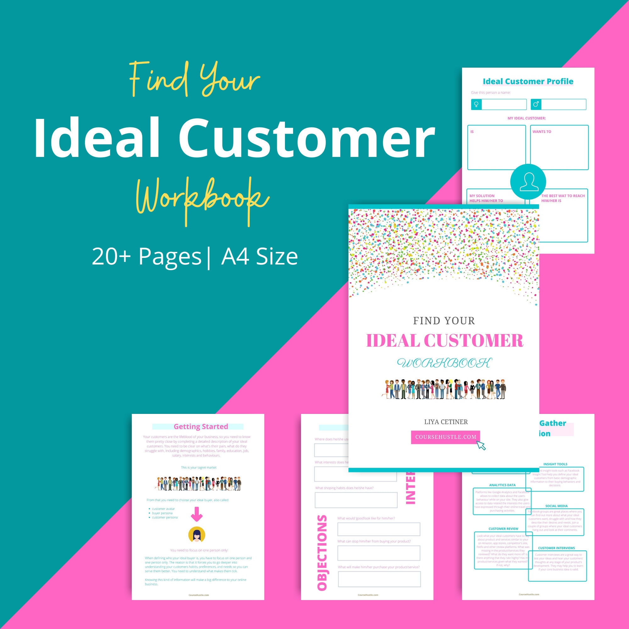 Find your ideal customer workbook customer profile worksheet etsy