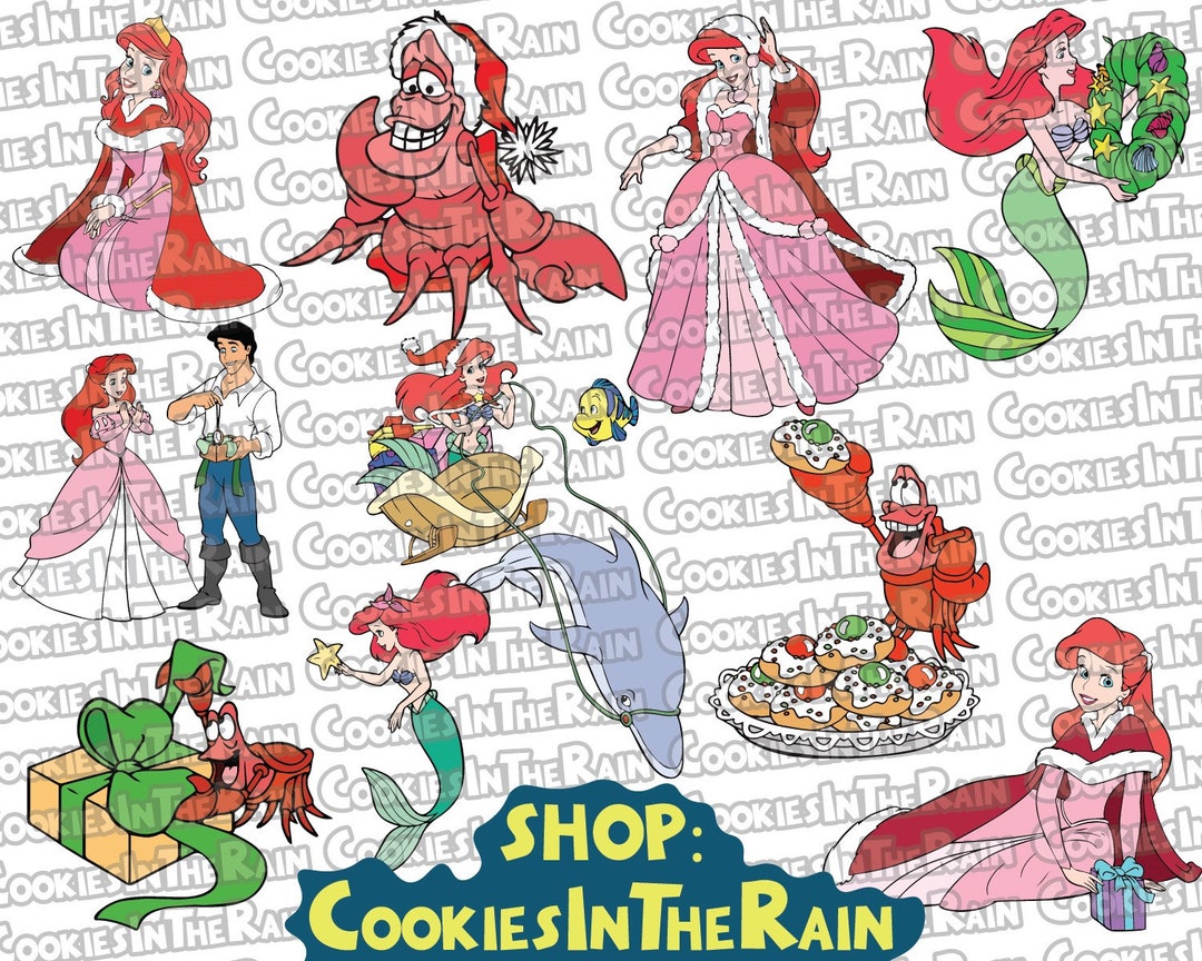 The Little Mermaid Svg Christmas, Ariel Christmas Svg, the Little