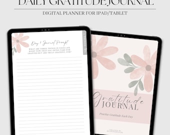 Daily Gratitude And Reflection Journal - Mindfulness, Mental Health & Self-Care. Reflection Planner For Goodnotes.