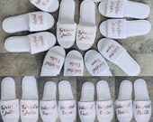 Wedding Slippers Personalised Slippers Bride slippers , Bridesmaid Gift, Bridal Party , Hen Weekend, Sleepover, Pool Party, Spa Slippers