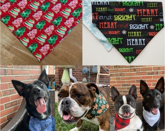 Christmas Dog Bandana | Winter Dog Bandana | Snowflake Dog Bandana | Pet Collar Bandana | Dog Accessory | Puppy Bandana | Cat Bandana