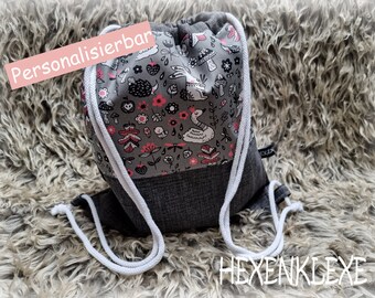 Children's bag, daycare bag, gym bag, kindergarten backpack, daycare bag, diaper bag, change of clothes, drawstring bag, personalized, desired name