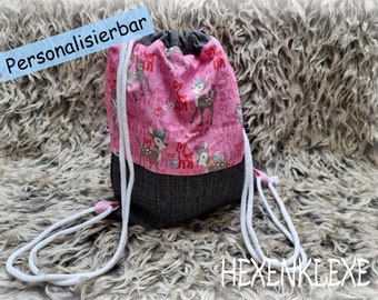 Kinderbeutel, KiTabeutel, Turnbeutel, Kindergartenrucksack, KitaTasche, Kindergarten, Wechselwäsche, Zugbeutel, personalisiert, Wunschname