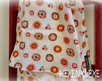 XXL square muslin scarf for women 140 x 140, favorite scarf, high-quality scarf, flowers